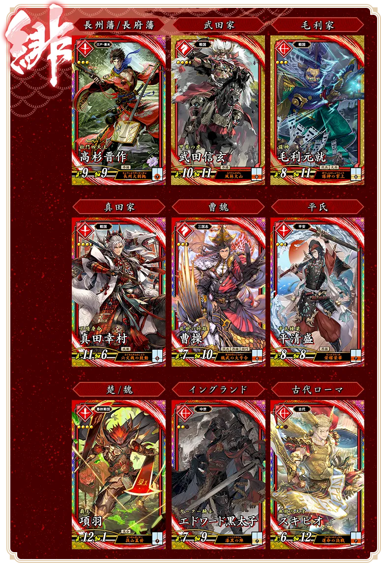 カードを知ろう｜プレイガイド｜英傑大戦 七海の彩旗【セガ公式】